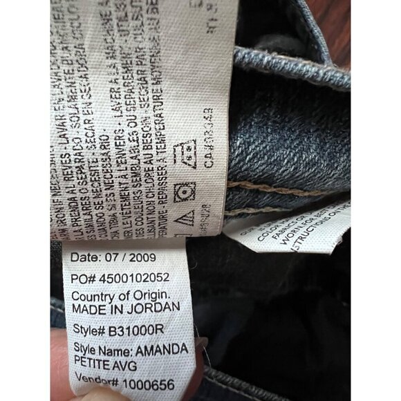 Gloria Vanderbilt Amanda Womens Blue Denim Ankle Jeans Petite 12P Stretch - Picture 7 of 7